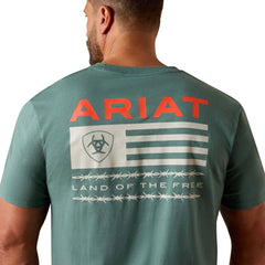 Ariat Men's Silver Pine Hidden Valley Flag Classic Fit Tee