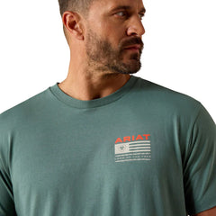 Ariat Men's Silver Pine Hidden Valley Flag Classic Fit Tee