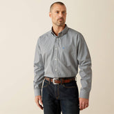 Ariat Men's Wrinkle Free Clayton Light Grey Classic Fit Shirt