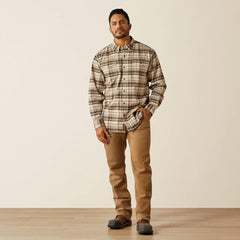 Ariat Men's Rebar Silver Lining DuraStretch Flannel Work Shirt