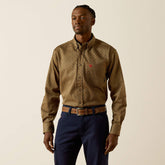 Ariat Men's Rebar Khaki FR Deniro Work Shirt