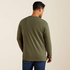 Ariat Men's Cotton Strong Standard Logo Long Sleeve Pocket Tee