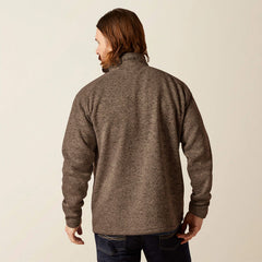 Ariat Men's Khaki Caldwell Logo 1/4 Zip Sweater