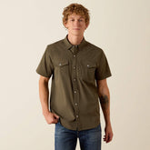 Ariat Men's Frontier Tough Grape Leaf VenTEK Western Fitted Snap Shirt