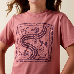 Ariat Girl's Mauvelous Farm Quilt Tee