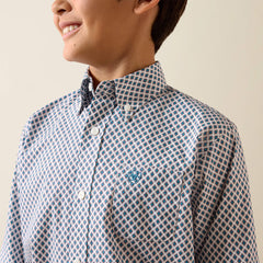 Ariat Boys Perez Classic Fit Shirt | White Geo Print