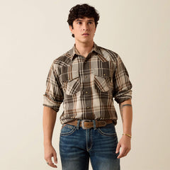 Ariat Men's Retro Howell Fitted Snap Shirt | Dusky Green Plaid