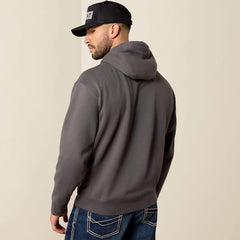 Ariat Men's Leather Diamond Hoodie | Dark Shadow