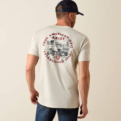 Ariat Men's Oatmeal Heather Trucker Freedom Flag Tee