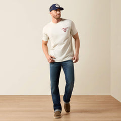 Ariat Men's Oatmeal Heather Trucker Freedom Flag Tee