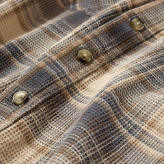 Ariat Men's Retro Waffle Button Down Fitted Shirt | Oyster Grey Plaid