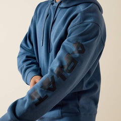 Ariat Men's Rebar Lightweight Logo Hoodie | Blue Heather