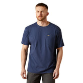 Ariat Men's Rebar Cotton Strong Navy Heather Work Tee
