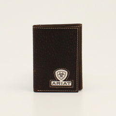 Ariat Men's Black Logo Concho Tri-Fold Wallet