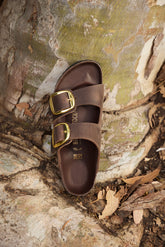 Arizona Big Buckle Oiled Leather Habana Birkenstock Sandal