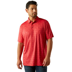 Ariat Men's 360 Airflow Scarlet Print Polo
