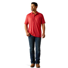 Ariat Men's 360 Airflow Scarlet Print Polo