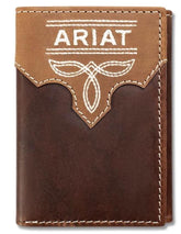 Ariat Men's Crazy Horse Boot Stitch Trifold Wallet