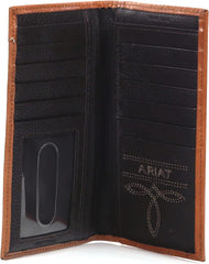 Ariat Men's Rodeo Basket Weave Calf Hair Brown Wallet