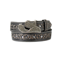 Angel Ranch Ladies Floral Filigree Glitter Belt