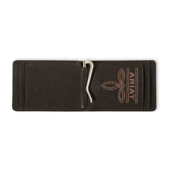 Ariat Men's Tan Suede Bifold Money Clip Wallet