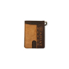 Ariat Men's Tan Suede Bifold Money Clip Wallet