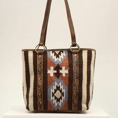 Ariat Wool Blanket Tooled Brown Tote