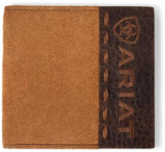 Arit Men's Bifold Roughout Croco Tan Wallet