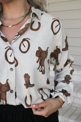 Ariat Rodeo Spur Print Homestyle Shirt