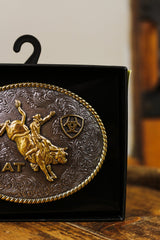 Ariat Men's Oval Rope Edge Bullrider Belt Buckle