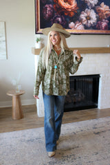 Ariat Women's Homestyle Western Moss Green Blouse