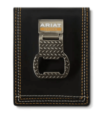 Ariat Men's Bifold Money Clip Wallet With Bottle Opener
