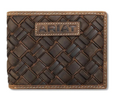 Ariat Men's Basket Weave Bifold Wallet