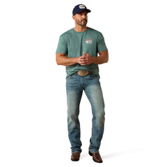Ariat Men's Silver Pine Hidden Valley Flag Classic Fit Tee