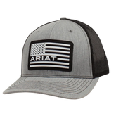 Ariat Men's Grey USA Flag Patch Snapback Hat