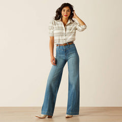 Ariat Women's Mustard Jacquard Billie Jean Shirt
