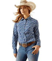 Ariat Women's Blue Kirby Georgia Floral Long Sleeve Shirt