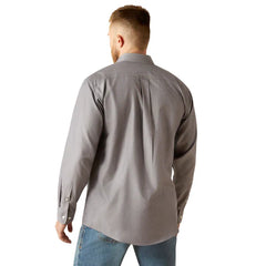 Ariat Men's Wrinkle Free Solid Grey Long Sleeve Button Down Shirt