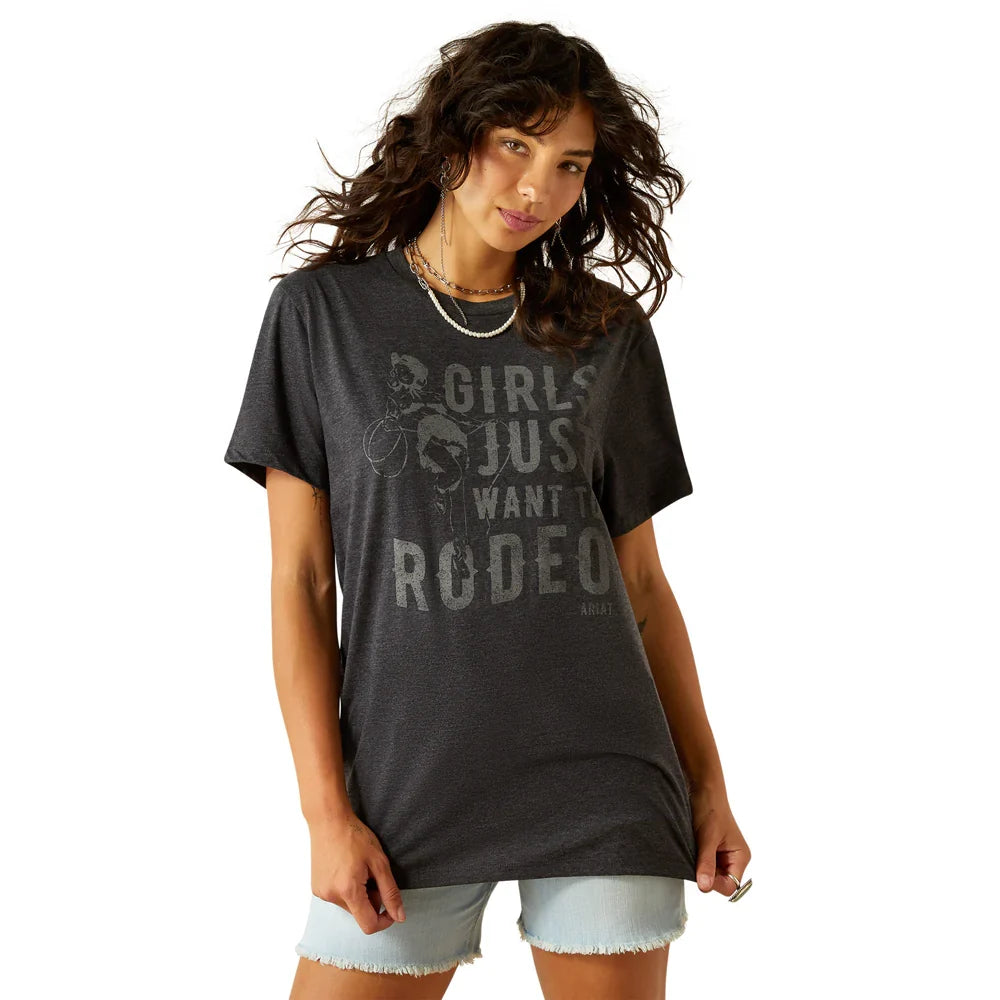Ariat Charcoal Girls Just Want To Rodeo T-Shirt
