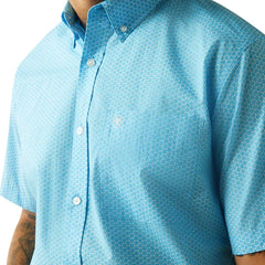 Ariat Men's Classic Fit Light Blue Short Sleeve Button Up