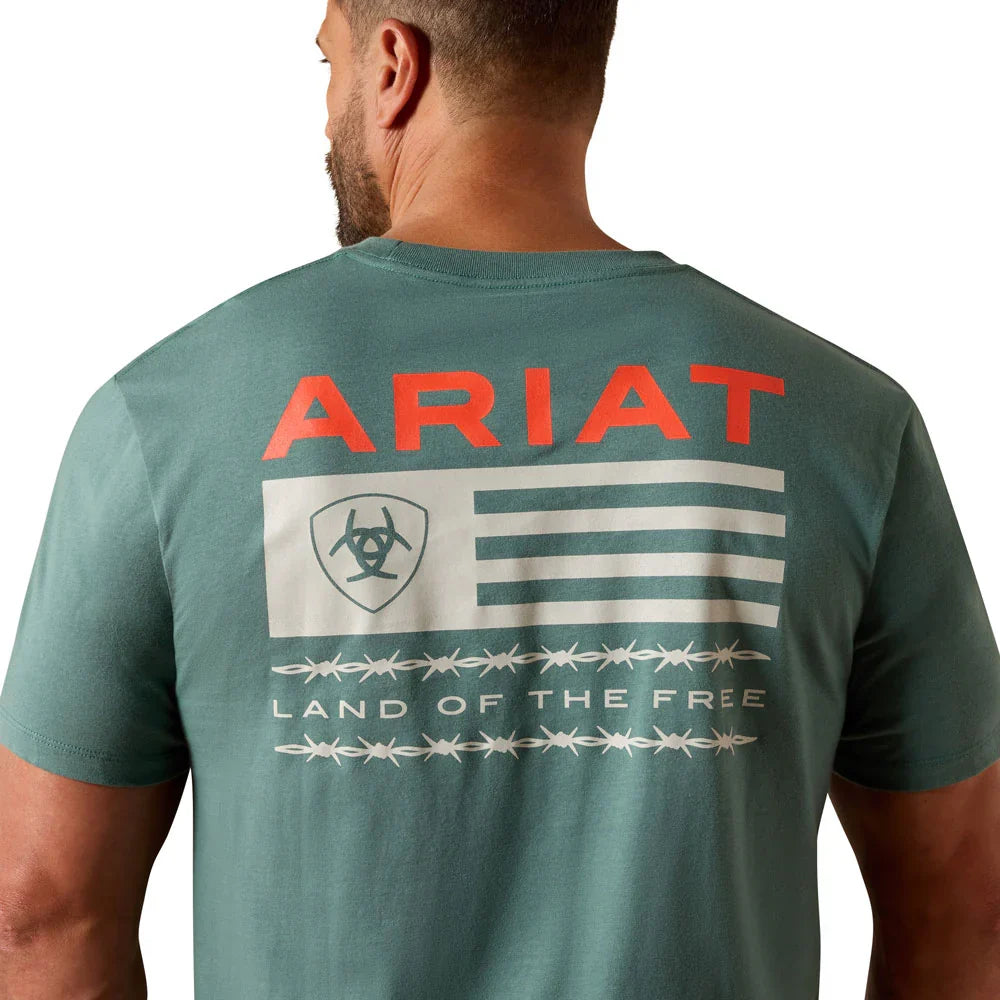 Ariat Men's Silver Pine Hidden Valley Flag Classic Fit Tee