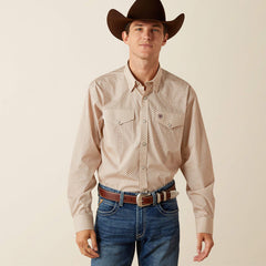 Ariat Men's Off White Eddie Wrinkle Free Classic Fit Shirt