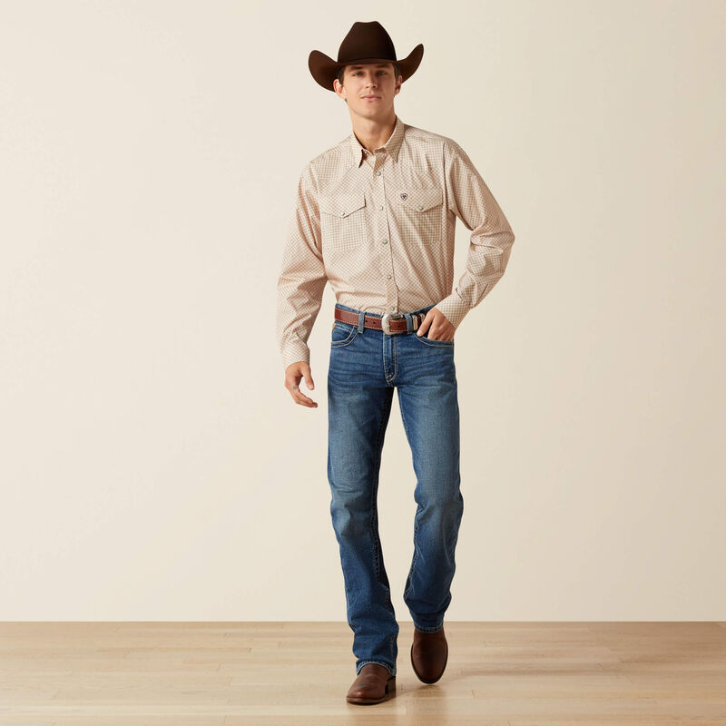 Ariat Men's Off White Eddie Wrinkle Free Classic Fit Shirt