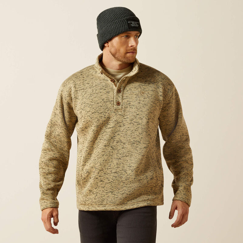 Ariat Men's Beige Caldwell 1/4 Button Down Sweater