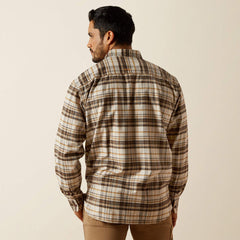 Ariat Men's Rebar Silver Lining DuraStretch Flannel Work Shirt