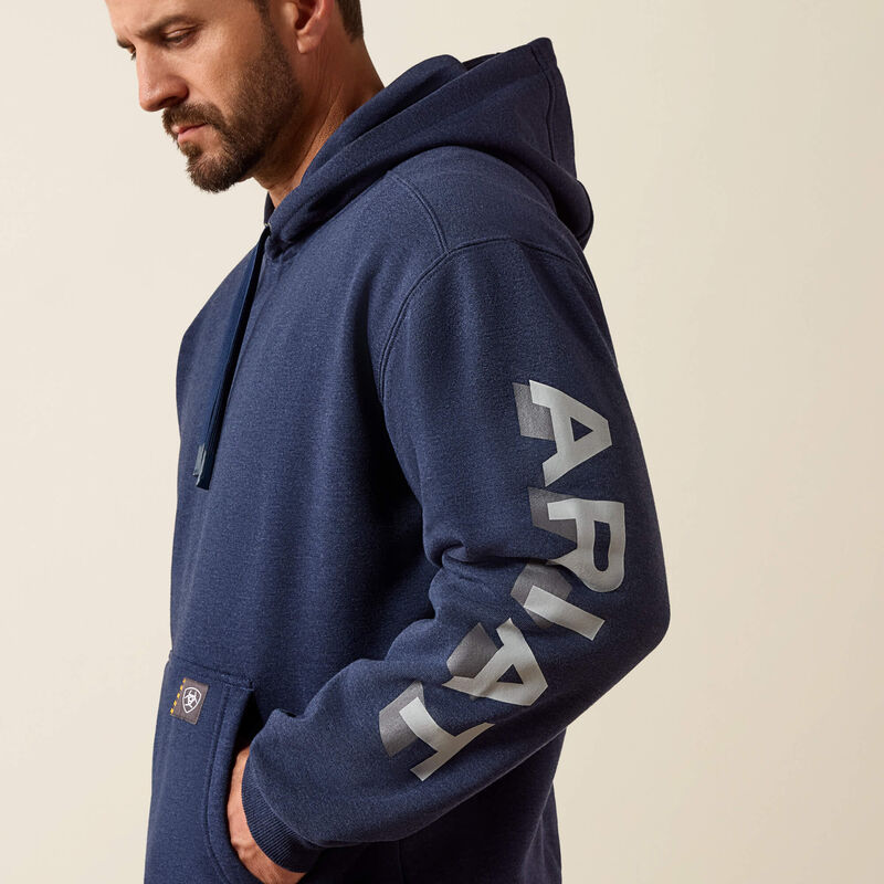 Ariat Men's Rebar Lightweight Logo Hoodie | Navy Heather