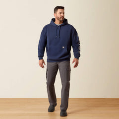Ariat Men's Rebar Lightweight Logo Hoodie | Navy Heather