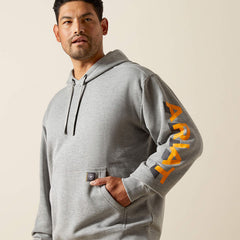 Ariat Men's Rebar Lightweight Logo Hoodie | Heather Grey