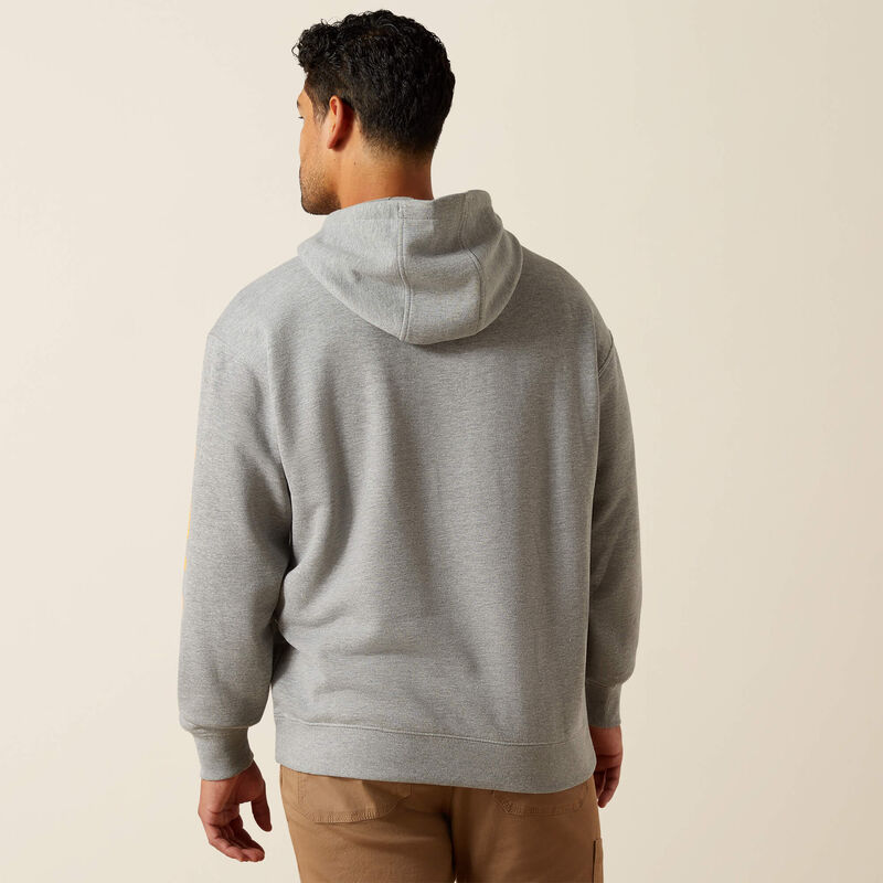 Ariat Men's Rebar Lightweight Logo Hoodie | Heather Grey