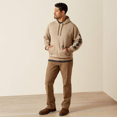 Ariat Men's Rebar Oatmeal Lightweight Logo Hoodie